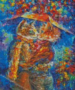 Abstract Cats Kissing Diamond Paintings