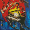 Abstract Jazz Piano And Saxophone Diamond Paintings