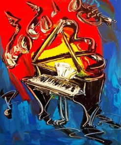 Abstract Jazz Piano And Saxophone Diamond Paintings