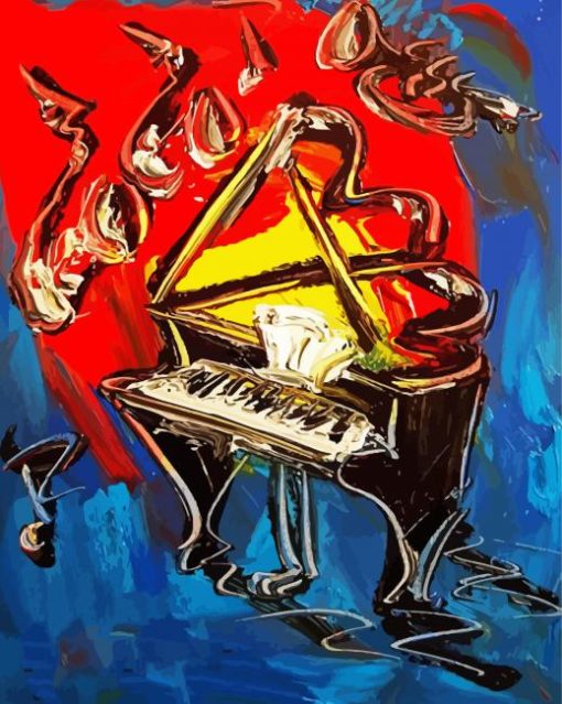 Abstract Jazz Piano And Saxophone Diamond Paintings