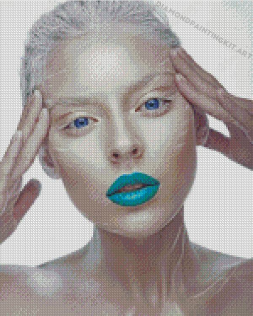 Albino Woman With Blue Lips Diamond Paintings