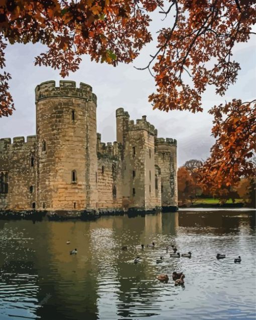 Autumn Bodiam Castle Diamond Paintings