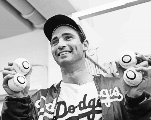 Black And White Sandy Koufax Diamond Paintings