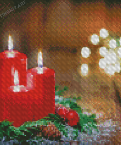 Christmas Candles Diamond Paintings