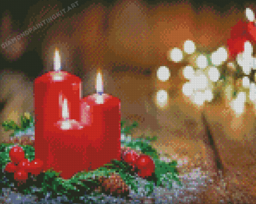 Christmas Candles Diamond Paintings