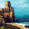 Cliff Side Castle Building Diamond Paintings