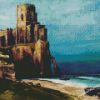 Cliff Side Castle Building Diamond Paintings