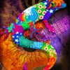 Colorful Gecko On Guitar Diamond Paintings