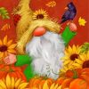 Fall Gnome With Pumpkins And Sunflowers Diamond Paintings