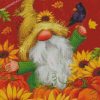 Fall Gnome With Pumpkins And Sunflowers Diamond Paintings