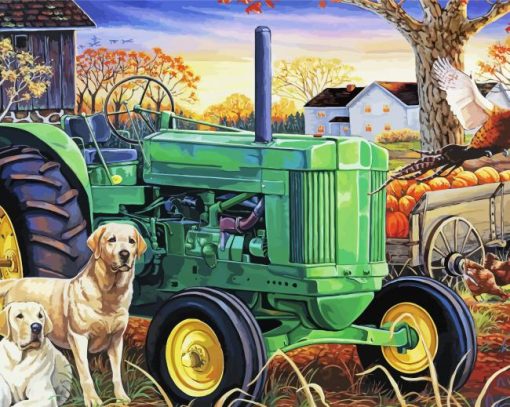 Farm John Deere Trekker Diamond Paintings