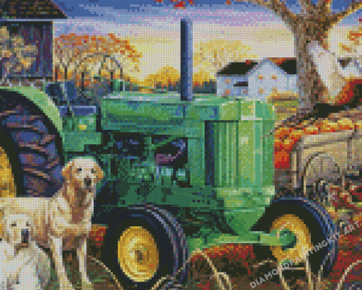 Farm John Deere Trekker Diamond Paintings