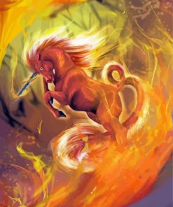 Fire Unicorn Diamond Painting