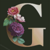 Floral Letter G Art Diamond Paintings