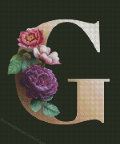 Floral Letter G Art Diamond Paintings