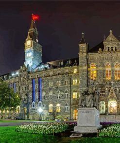 Georgetown University At Night Diamond Paintings