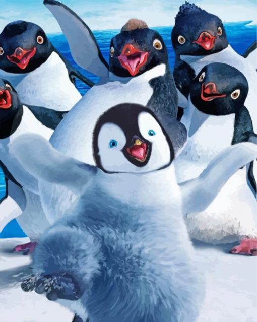 Happy Feet Penguin Diamond Painting