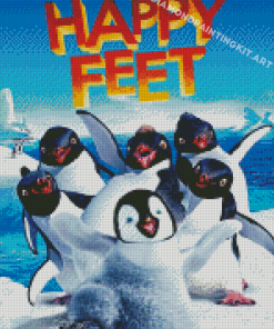 Happy Feet Penguin Poster Diamond Paintings