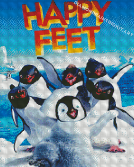 Happy Feet Penguin Poster Diamond Paintings