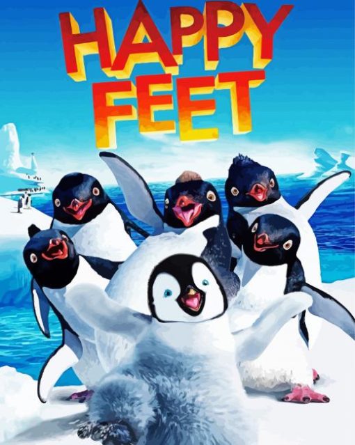 Happy Feet Penguin Poster Diamond Paintings