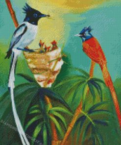 Indian Paradise Flycatcher Bird Diamond Painting