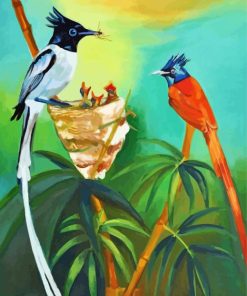 Indian Paradise Flycatcher Bird Diamond Painting