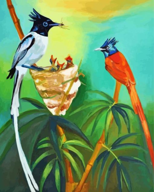 Indian Paradise Flycatcher Bird Diamond Painting