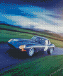 Jaguar E Type On The Road Diamond Paintings