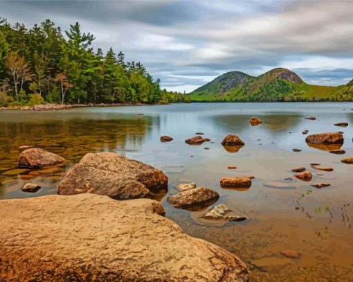 Jordan Pond Acadia National Park Diamond Paintings