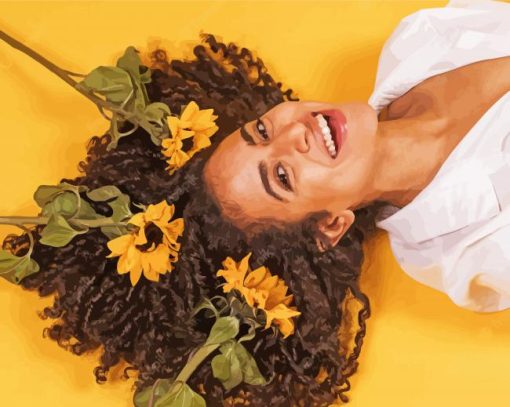 Lady With Flowers In Hair Diamond Paintings