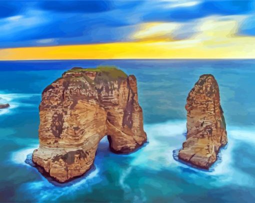 Lebanon Raouche Rocks Diamond Paintings