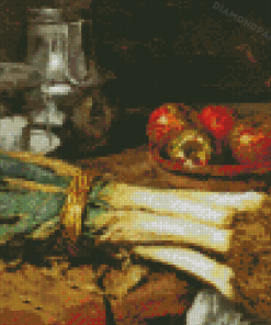 Leeks Vegetable Still Life Diamond Paintings