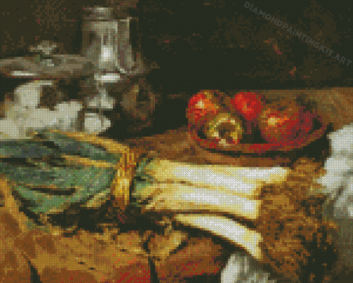 Leeks Vegetable Still Life Diamond Paintings