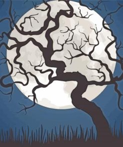 Moon Tree Silhouette Diamond Paintings