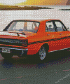 Orange Xy Ford Falcon Car Diamond Paintings