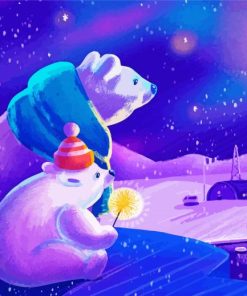 Polar Bears In The Snow Diamond Painting