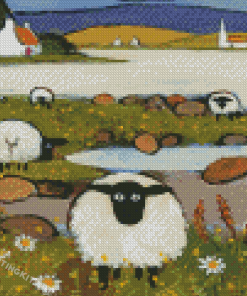 Scotland Sheeps Art Diamond Paintings