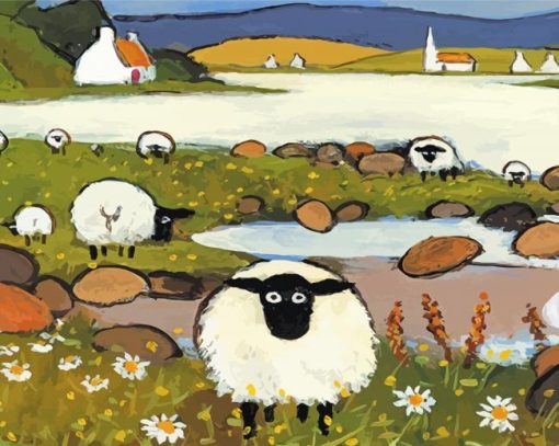 Scotland Sheeps Art Diamond Paintings