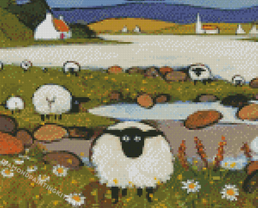 Scotland Sheeps Art Diamond Paintings