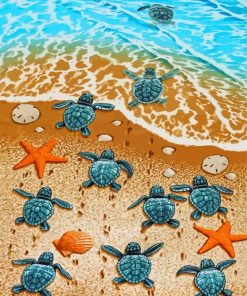 Sea Baby Turtles Diamond Paintings