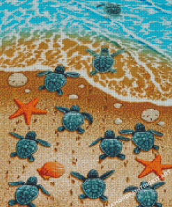 Sea Baby Turtles Diamond Paintings