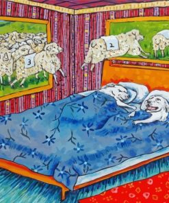 Sheep And Dog Art Diamond Paintings