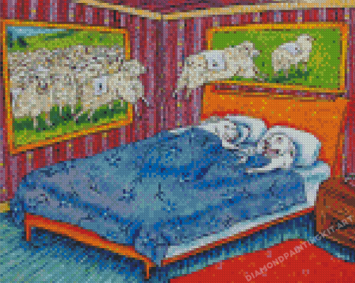 Sheep And Dog Art Diamond Paintings