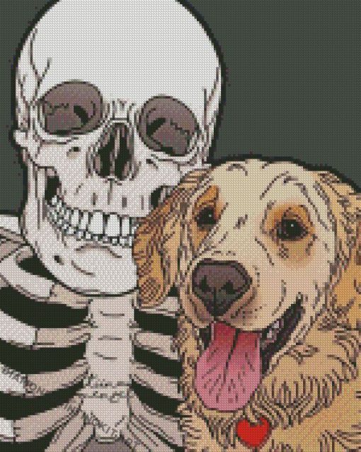 Skull And Dog Diamond Painting