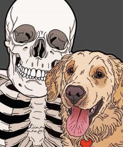 Skull And Dog Diamond Painting