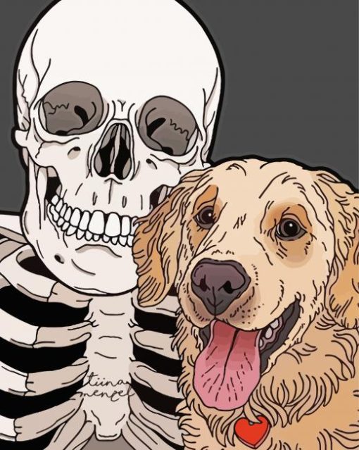 Skull And Dog Diamond Painting