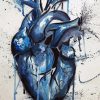 Splatter Blue Heart Diamond Paintings