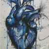 Splatter Blue Heart Diamond Paintings