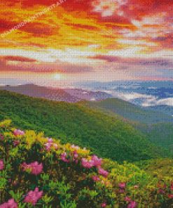 Spring Sunset Landscape Diamond Paintings