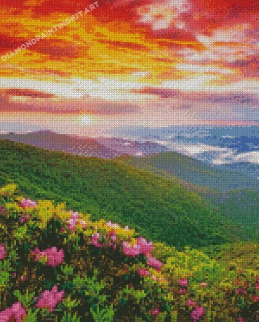 Spring Sunset Landscape Diamond Paintings